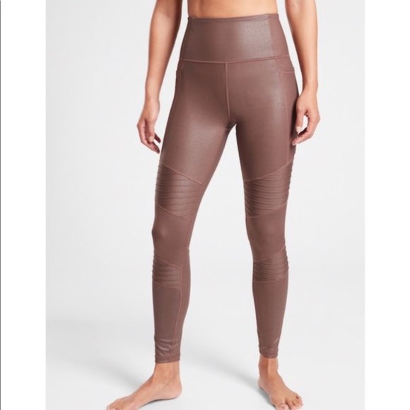 Athleta Pants - NWT Athleta inclination moto shimmer tights / XL